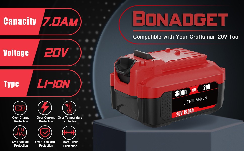 Battery / Charger For Craftsman 20 Volt V20 6.0Ah Li-ion CMCB201 CMCB204 CMCB202