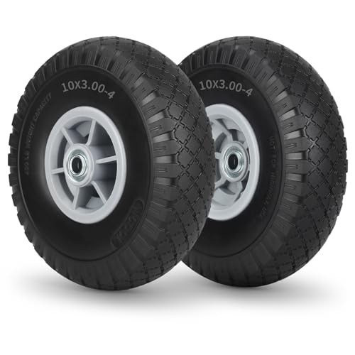 10×3.00-4 Flat Free Tire, 10″ Heavy Duty Replacement Tire and Wheel