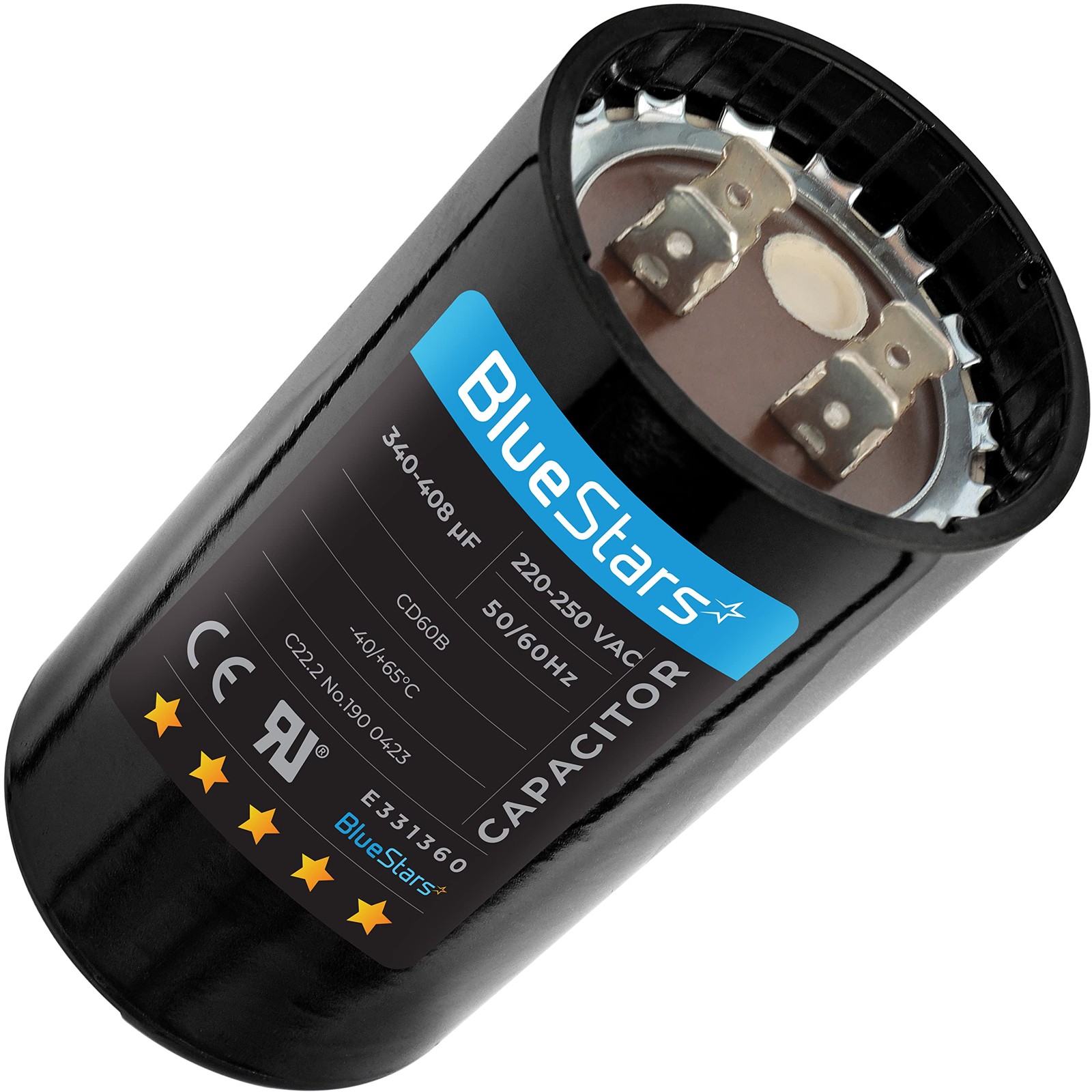 [UL Certified] 340-408 uF MFD 220-250 VAC ±20% Volts Round Start Capacitor…