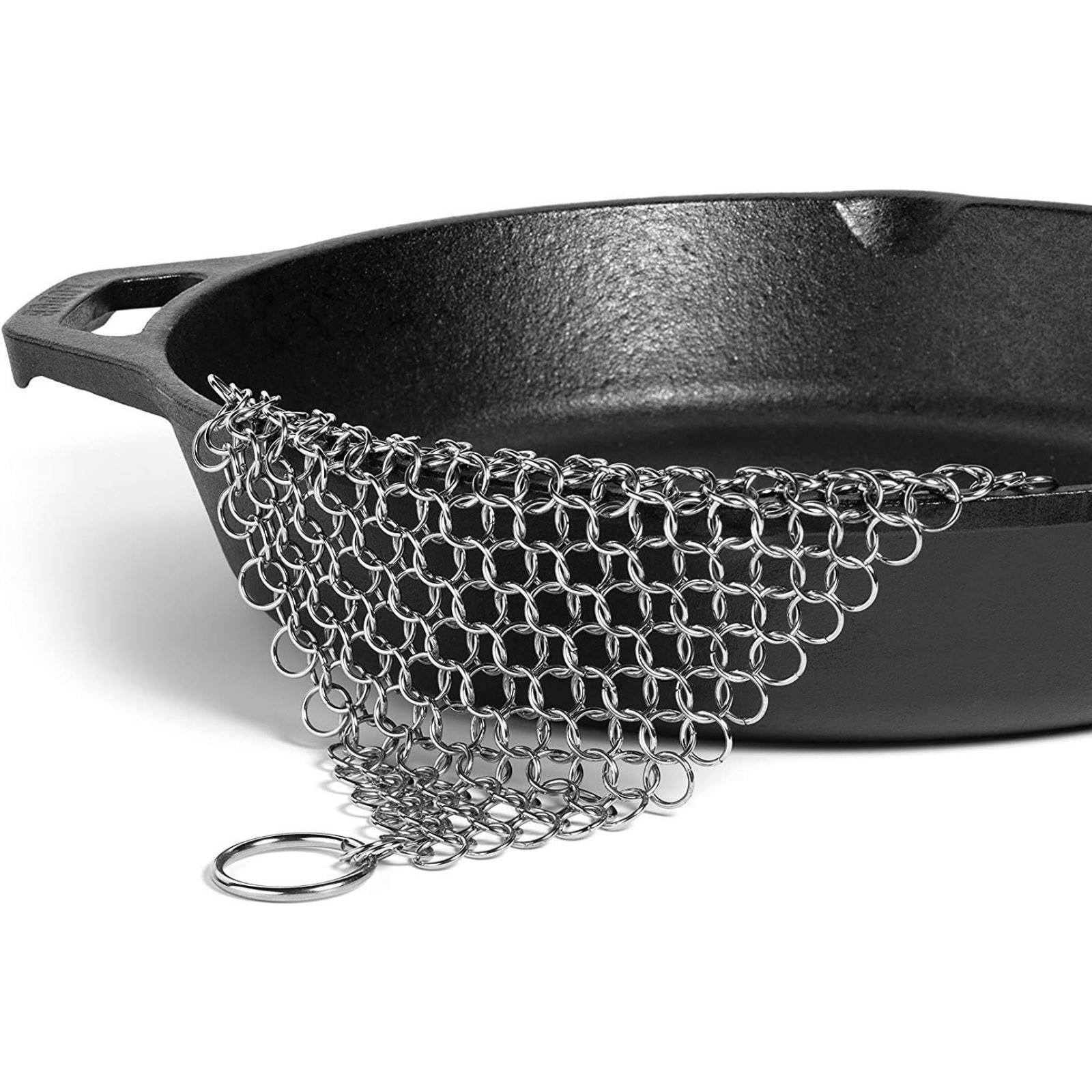Reusable 7×7 Inch Stainless Steel Chainmail Scrubber Easy to Clean 100% New