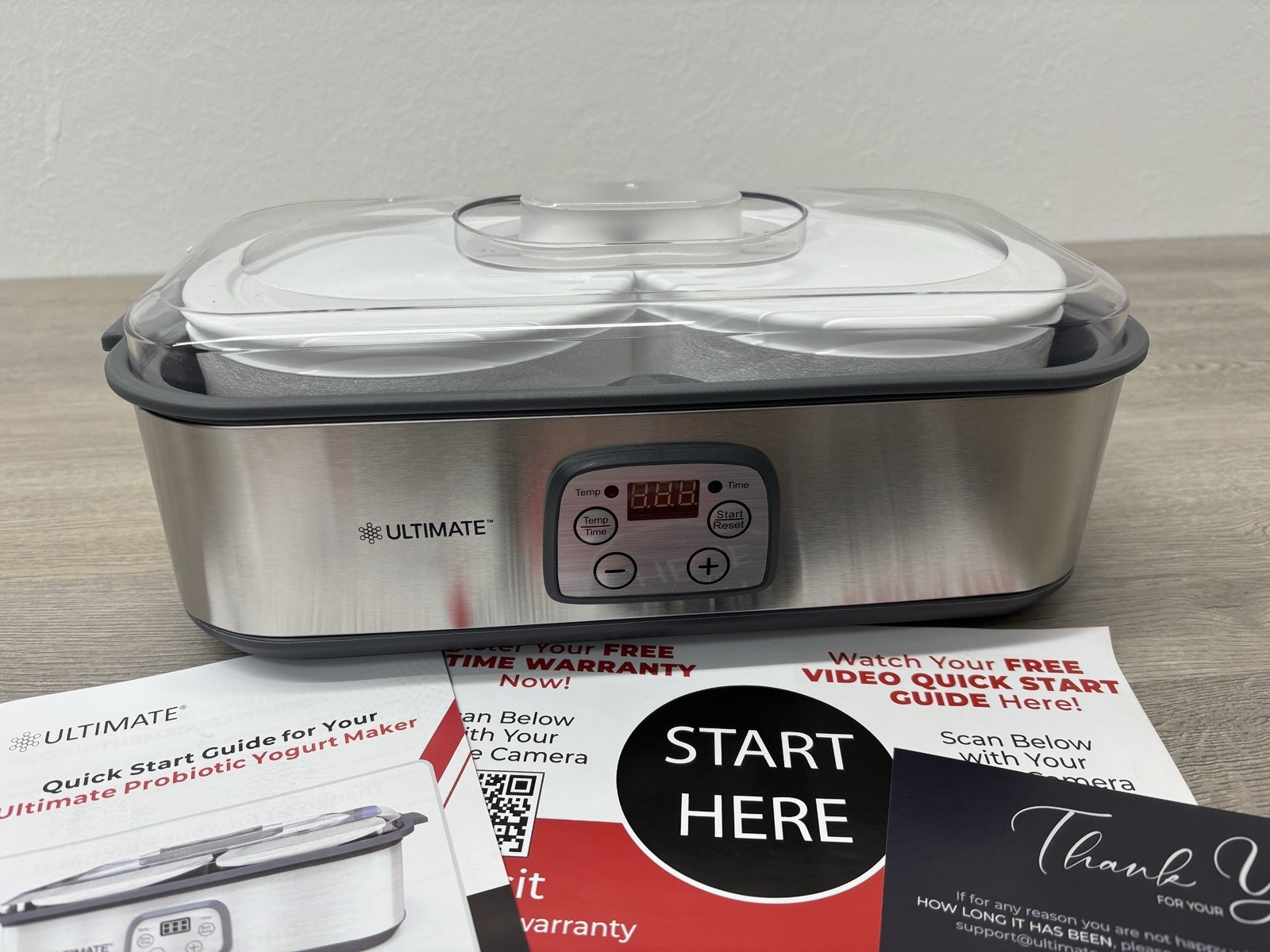 Ultimate Probiotic Yogurt Maker with Adjustable Temperature & Time (2 bowls)