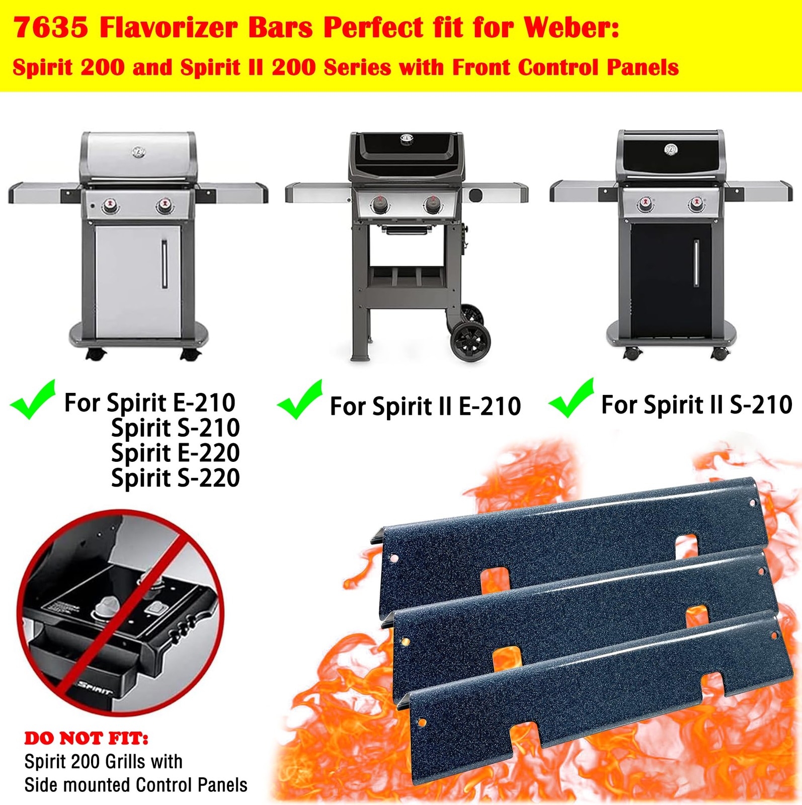 7635 15.3 inch Flavorizer Bars for Weber GS4 Spirit II & I E210 S210 E220 S220