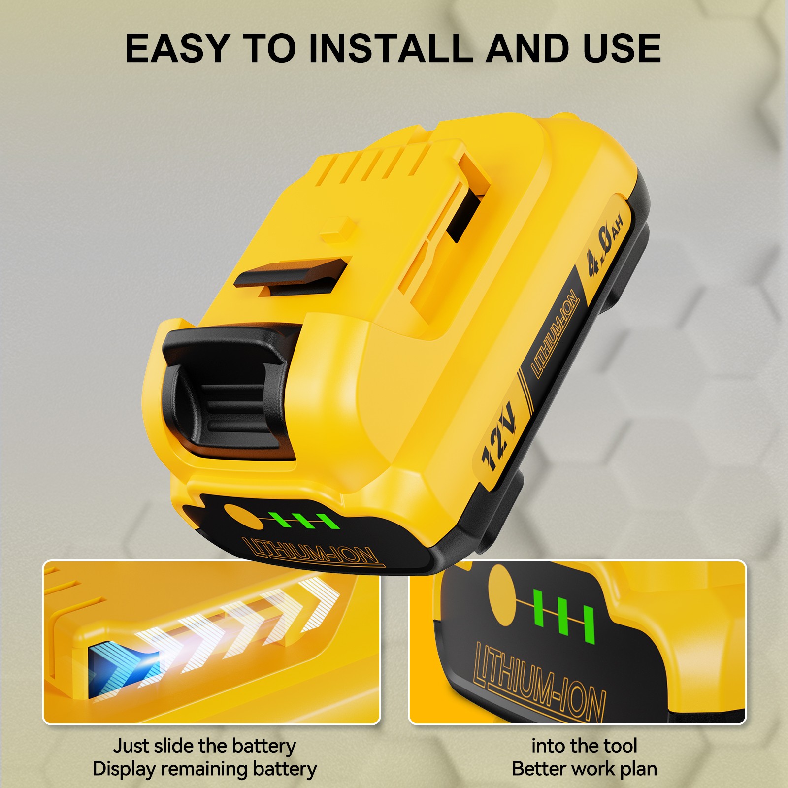 Battery / Charger For DEWALT DCB124 12V 12 Volt MAX Lithium-Ion DCB127-2 DCB121