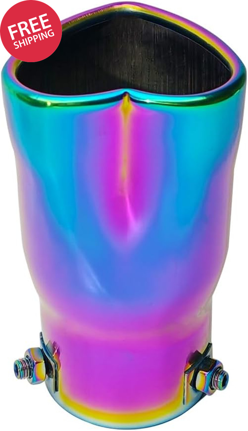 2.5In Inlet Heart Shaped Universal Car Exhaust Tip 1.75 2 2.25In Stainless